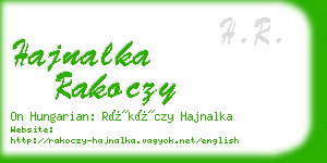 hajnalka rakoczy business card